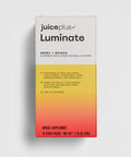 Box of Juice Plus+ Luminate herbal supplement with gradient design on a white background